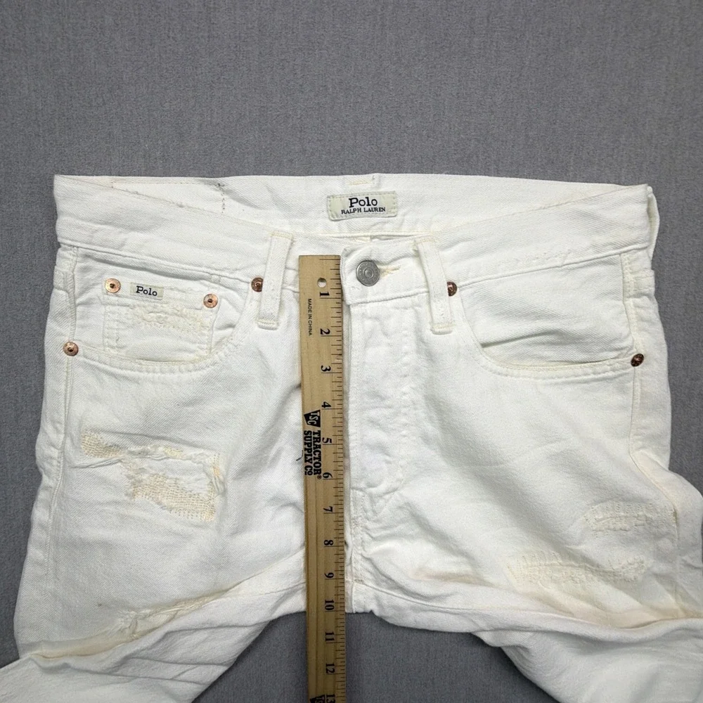 Polo Ralph Lauren The Sullivan Slim Jeans 28x30 (Fits 30x30) White Distressed